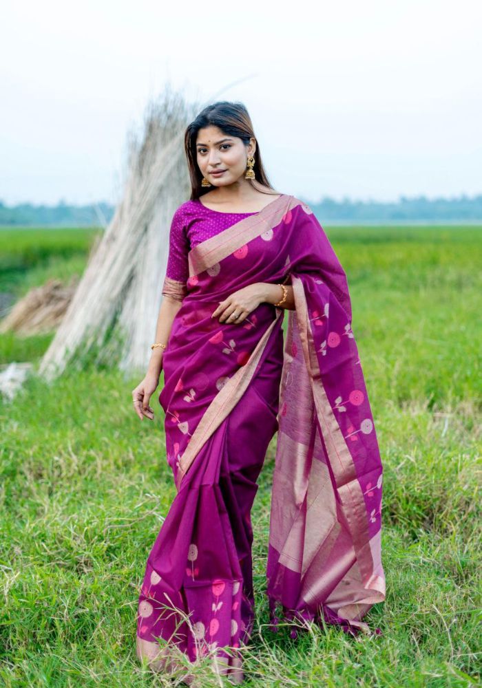 Pink Soft Silk Saree