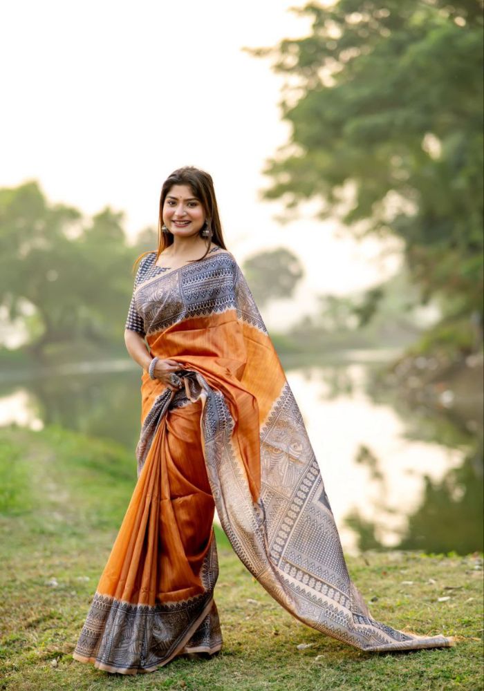 Trendy Rust Festive Saree