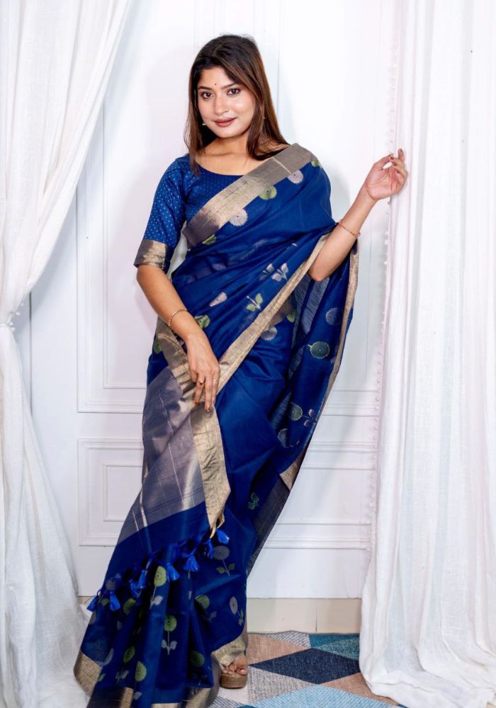 Blue Soft Silk Saree