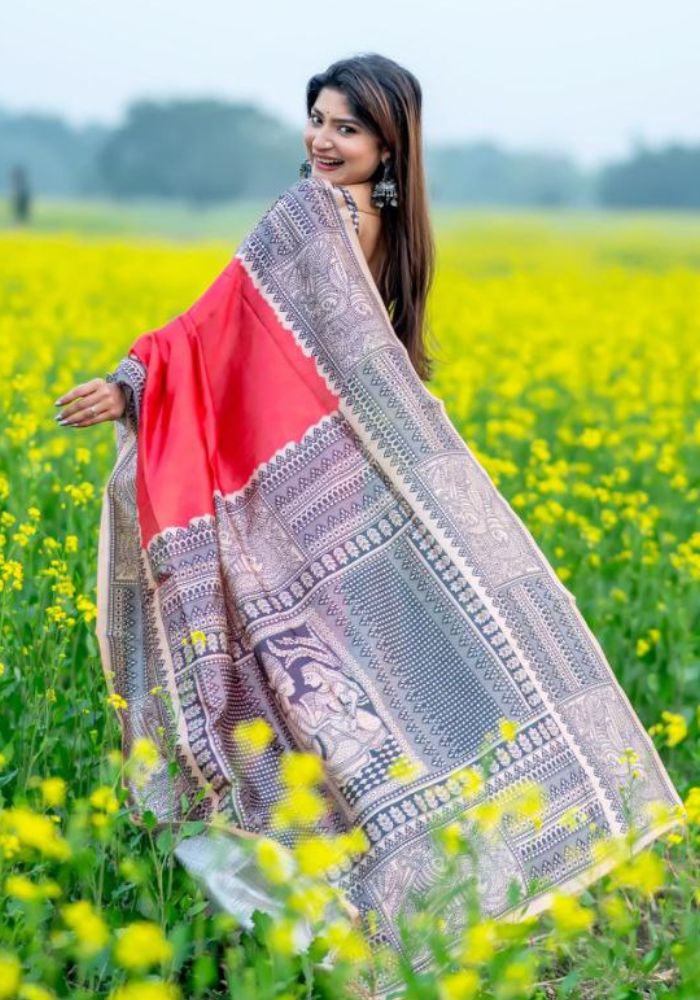 Red Festive Saree