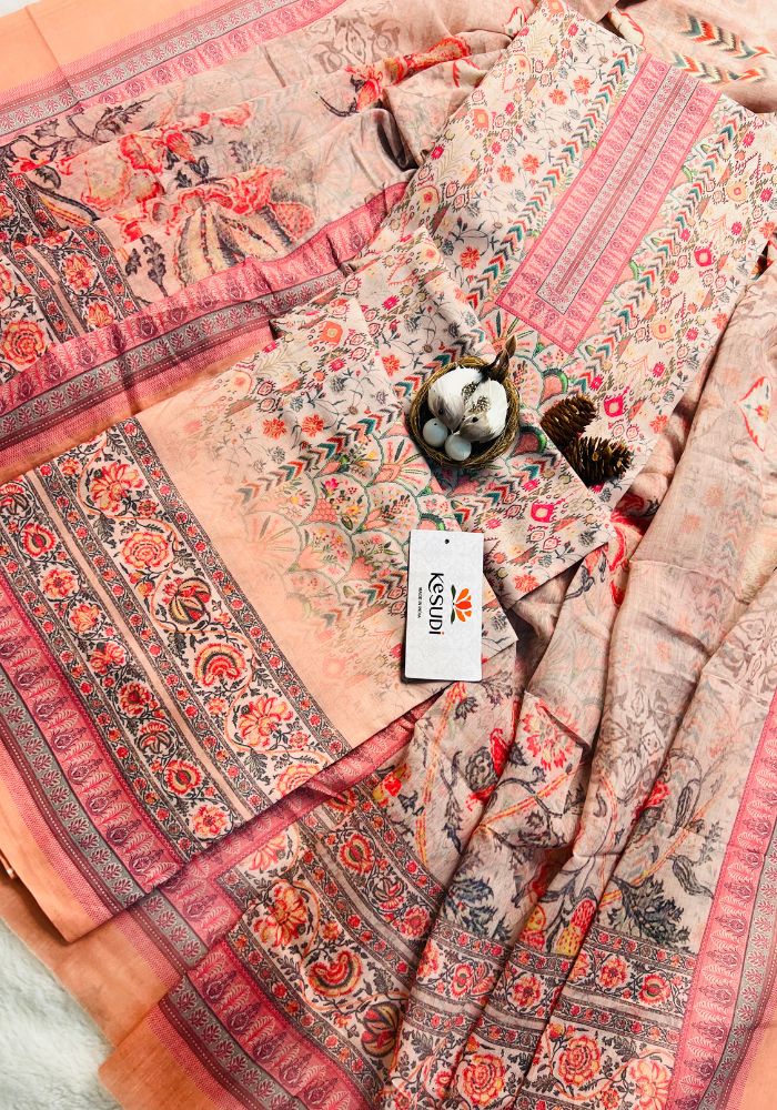 Blush Heritage Floral Printed Unstitched Dress Material