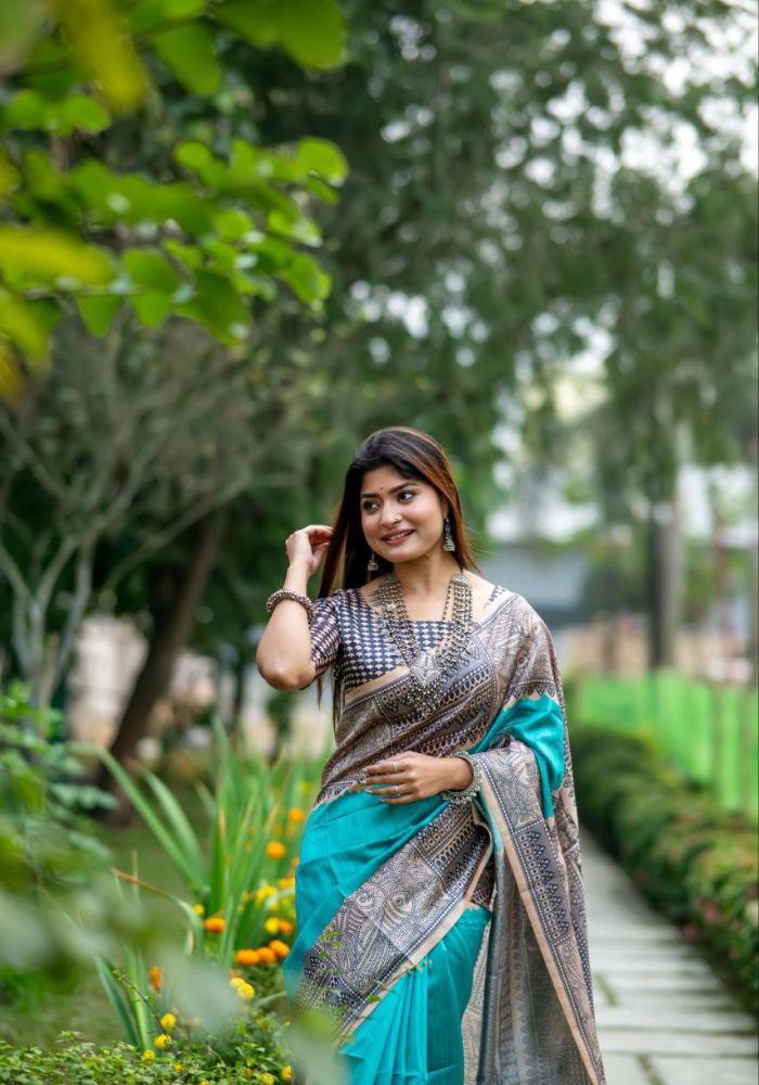 Sky Blue Festive Saree