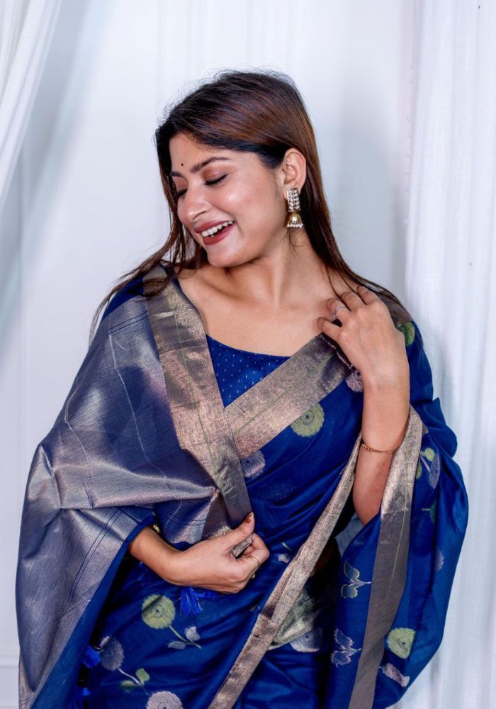 Blue Soft Silk Saree