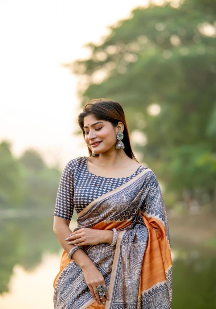 Rust Festive Saree