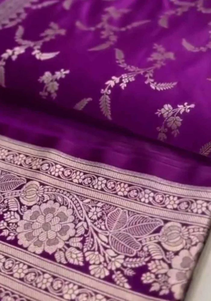 Purple Banarasi Silk Saree with Zari