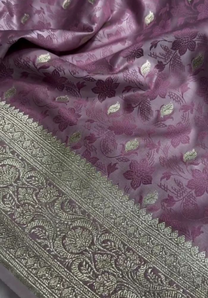 Magenta Banarasi Satin Saree