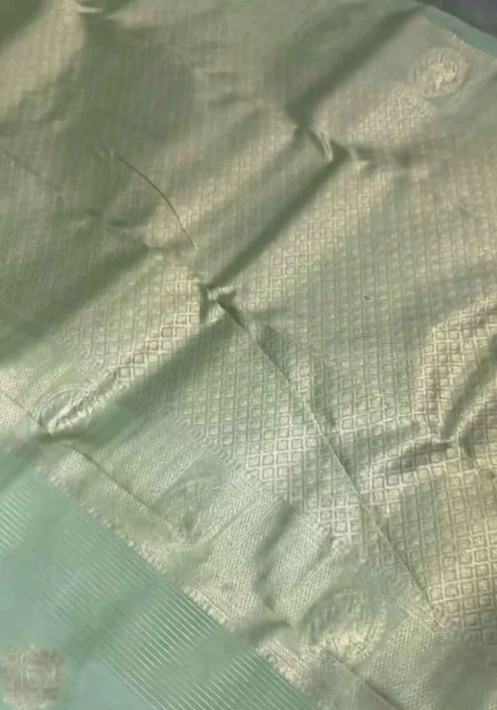 Mint Green Half-Mix Kanjivaram Silk Saree for Wedding