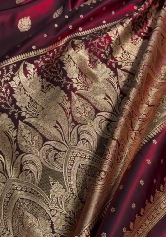Silver Zari Weaving saree