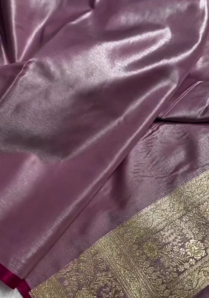 Magenta Banarasi Satin Saree for Gift