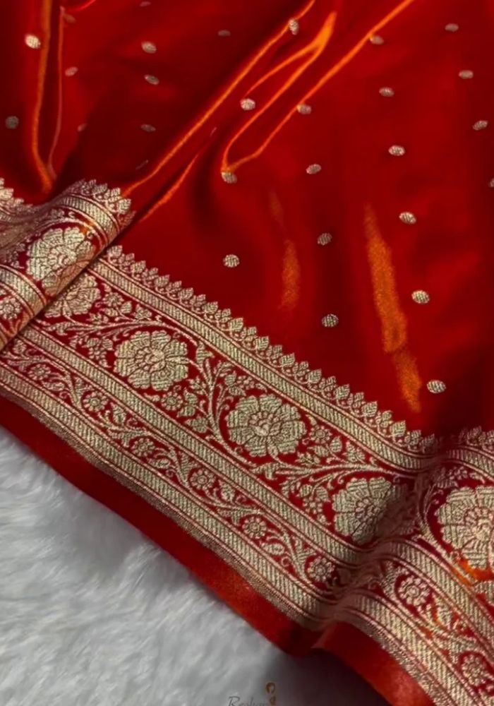 Red Banarasi Satin Silk Saree