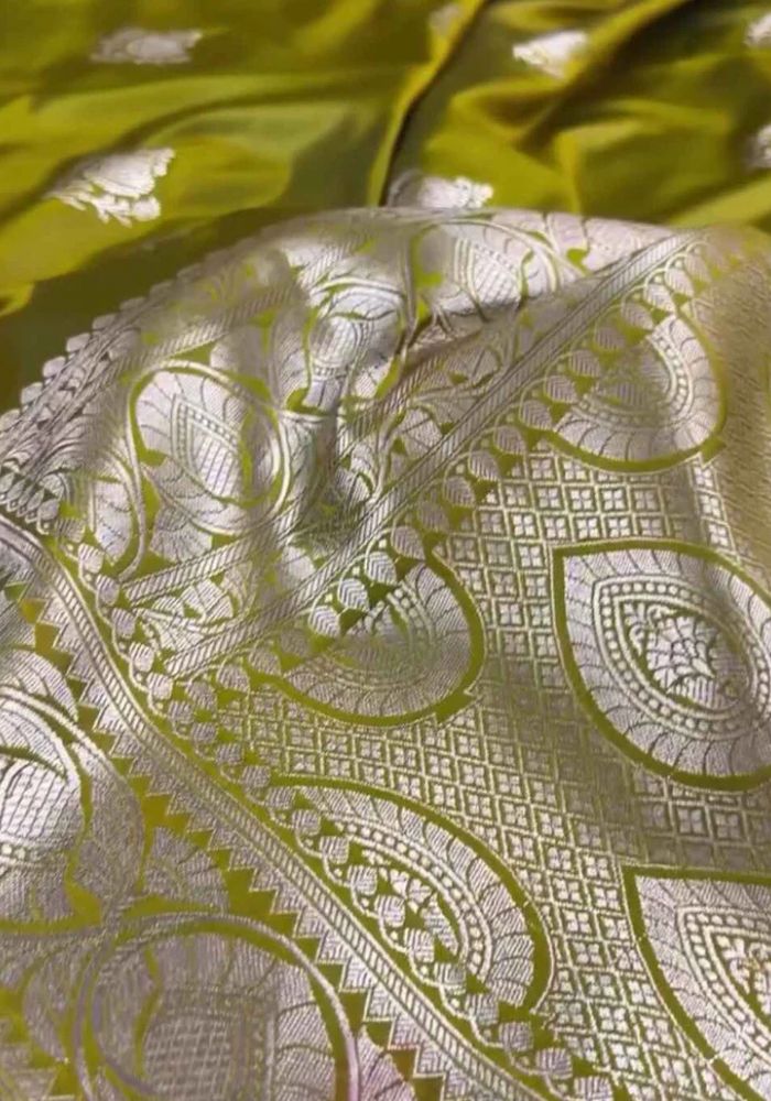 Mustard Yellow Mashru Silk Banarasi Saree for Women