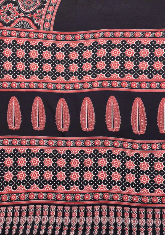 Elegant Black Banarasi Satin Silk Saree with Golden Zari Woven Border