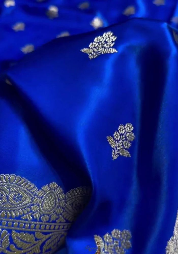 Blue Katan Silk Banarasi Saree