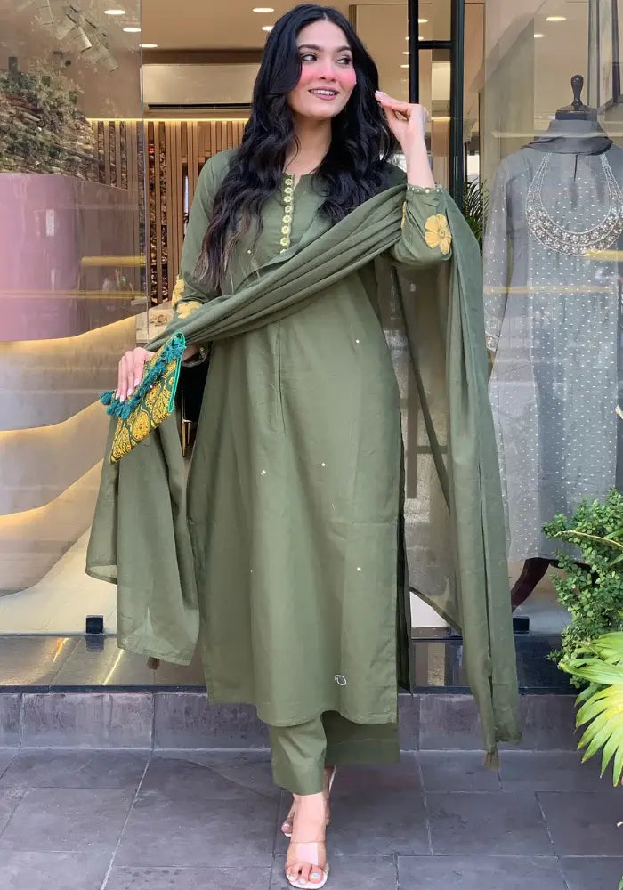 Olive Green Kurta