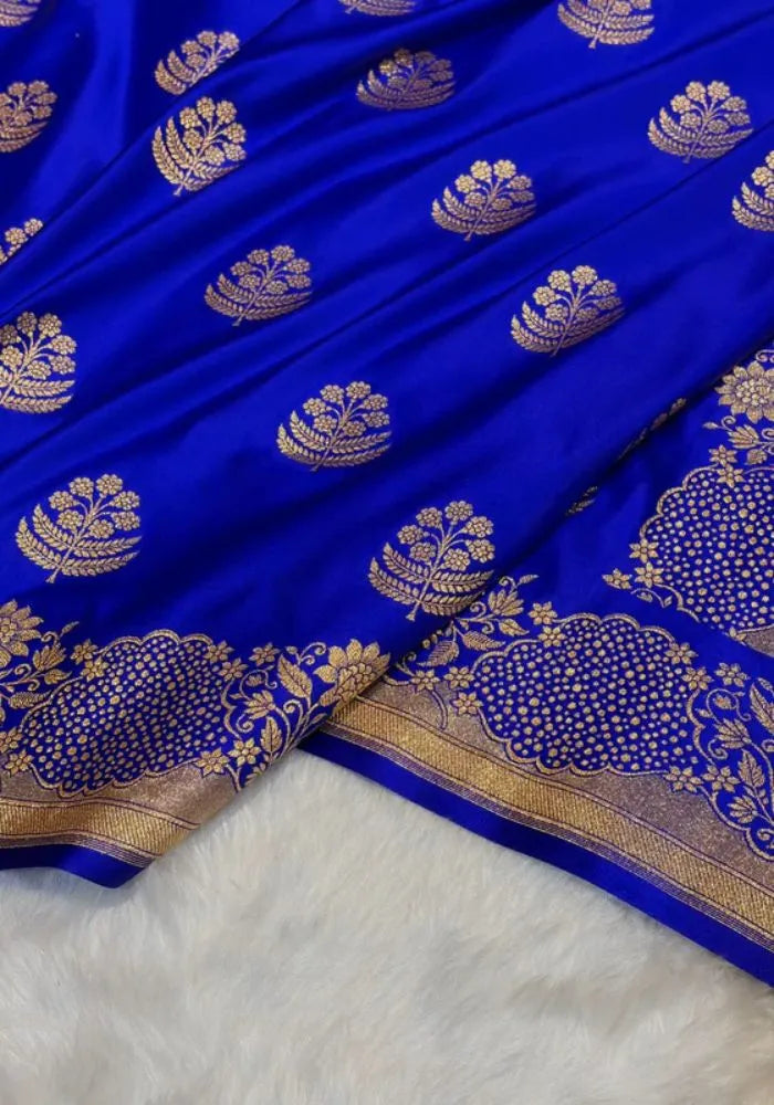 banarasi blue silk saree
