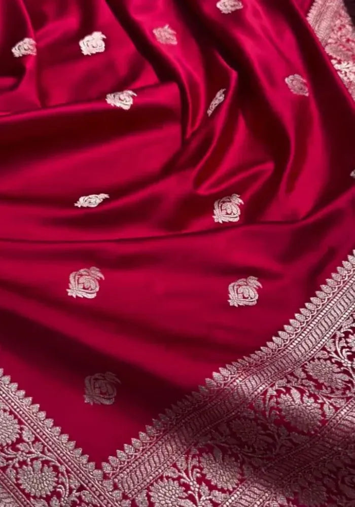 banarasi satin saree pink