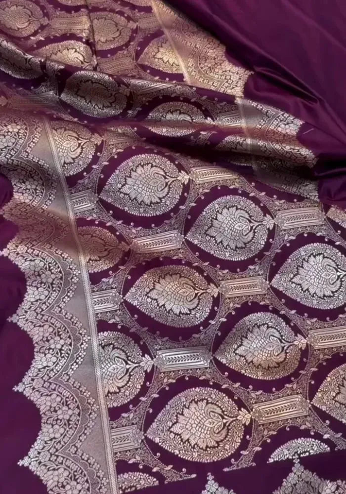 banaras silk saree rich purple