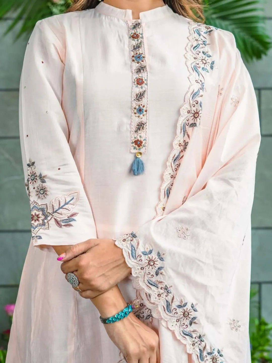 beige cotton pant set
