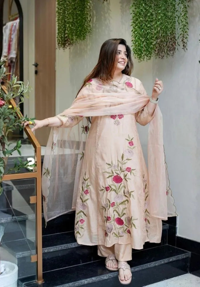 beige gulnaar kurta set