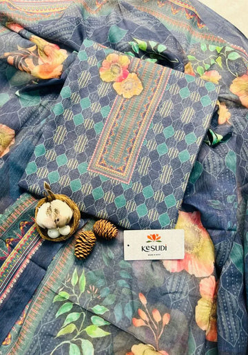 blue dress material