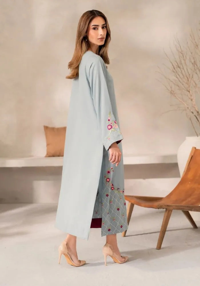 blue embroidered kurta set online