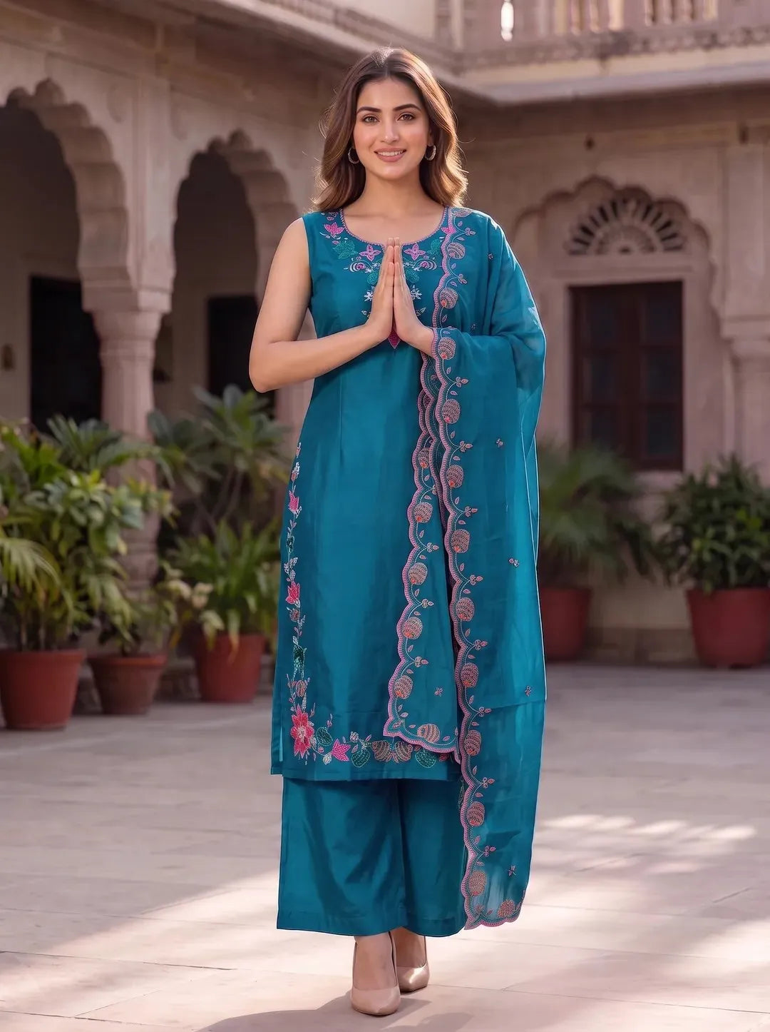 Blue Palazzo Kurta Set