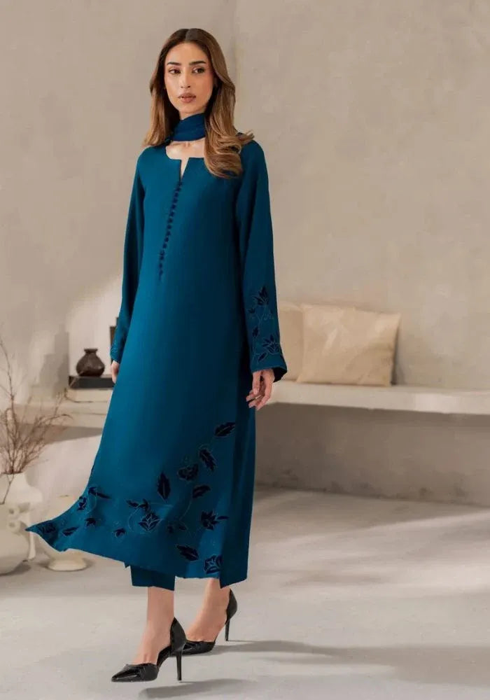 blue silk kurta set