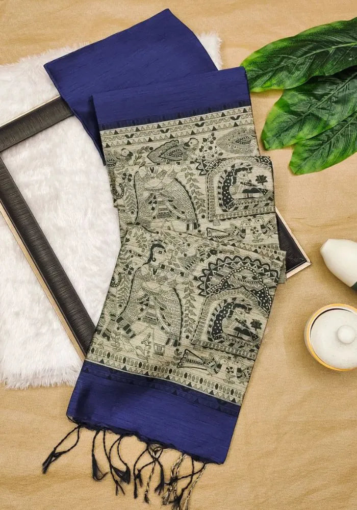 blue silk saree