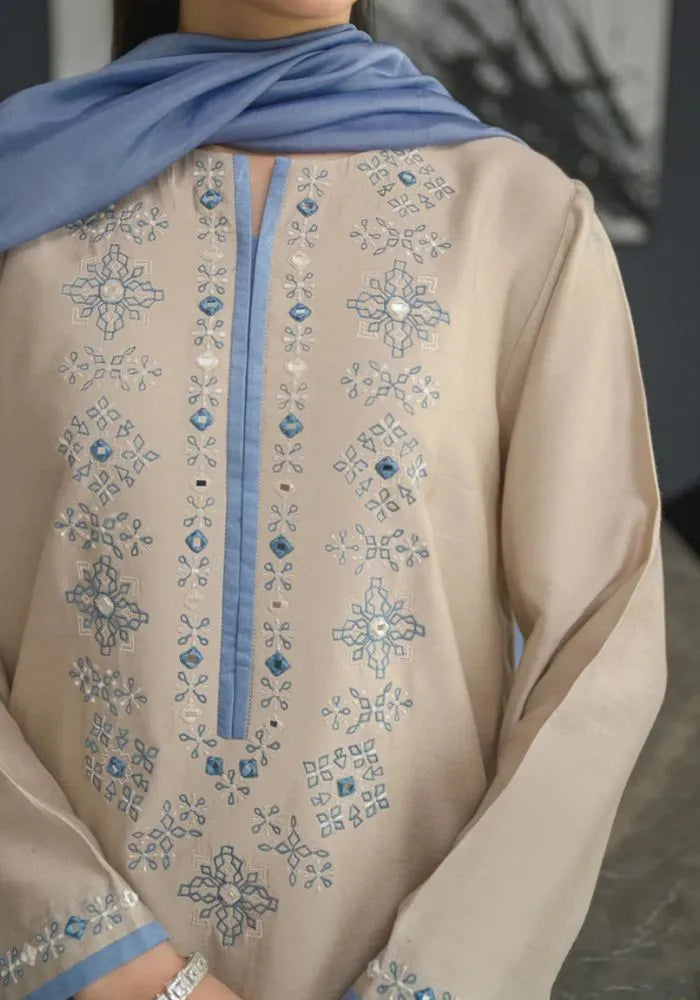 buy beige kurta set for women