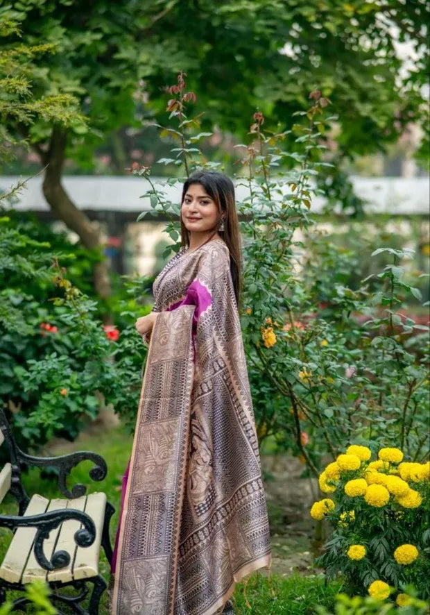 purple festival saree