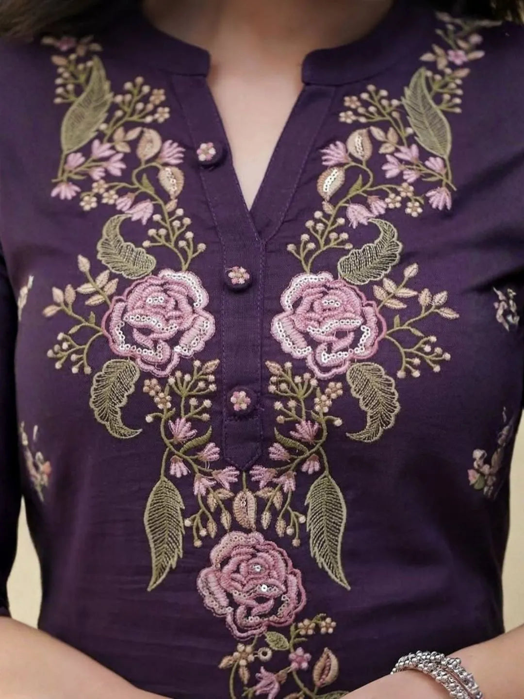 buy purple kurta set