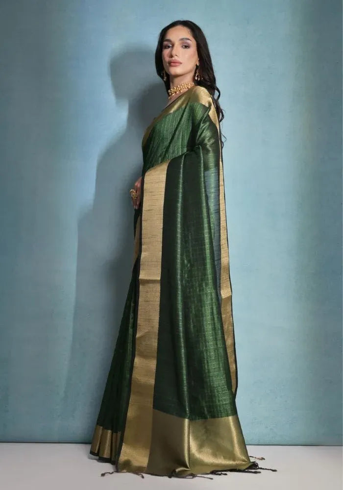 buy silk saree green