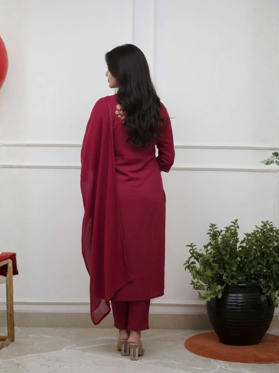 buy wine kurta set