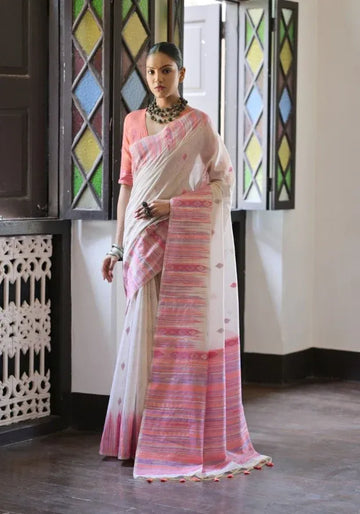 cotton saree pink