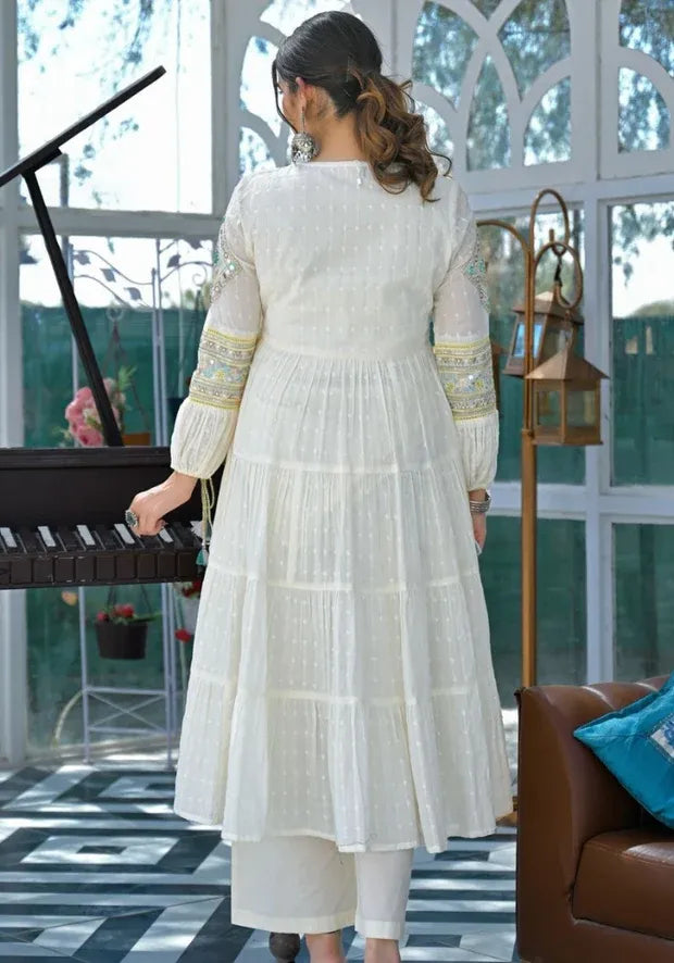 cotton white kurta set