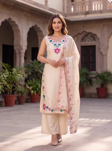 Cream Rayon Kurta