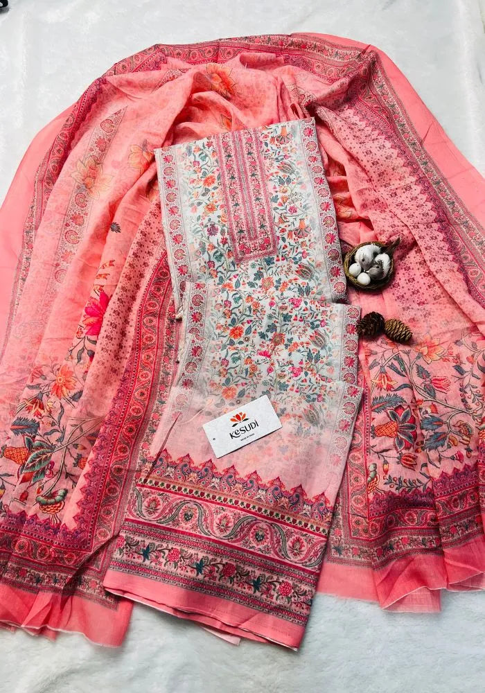 dress material rose pink