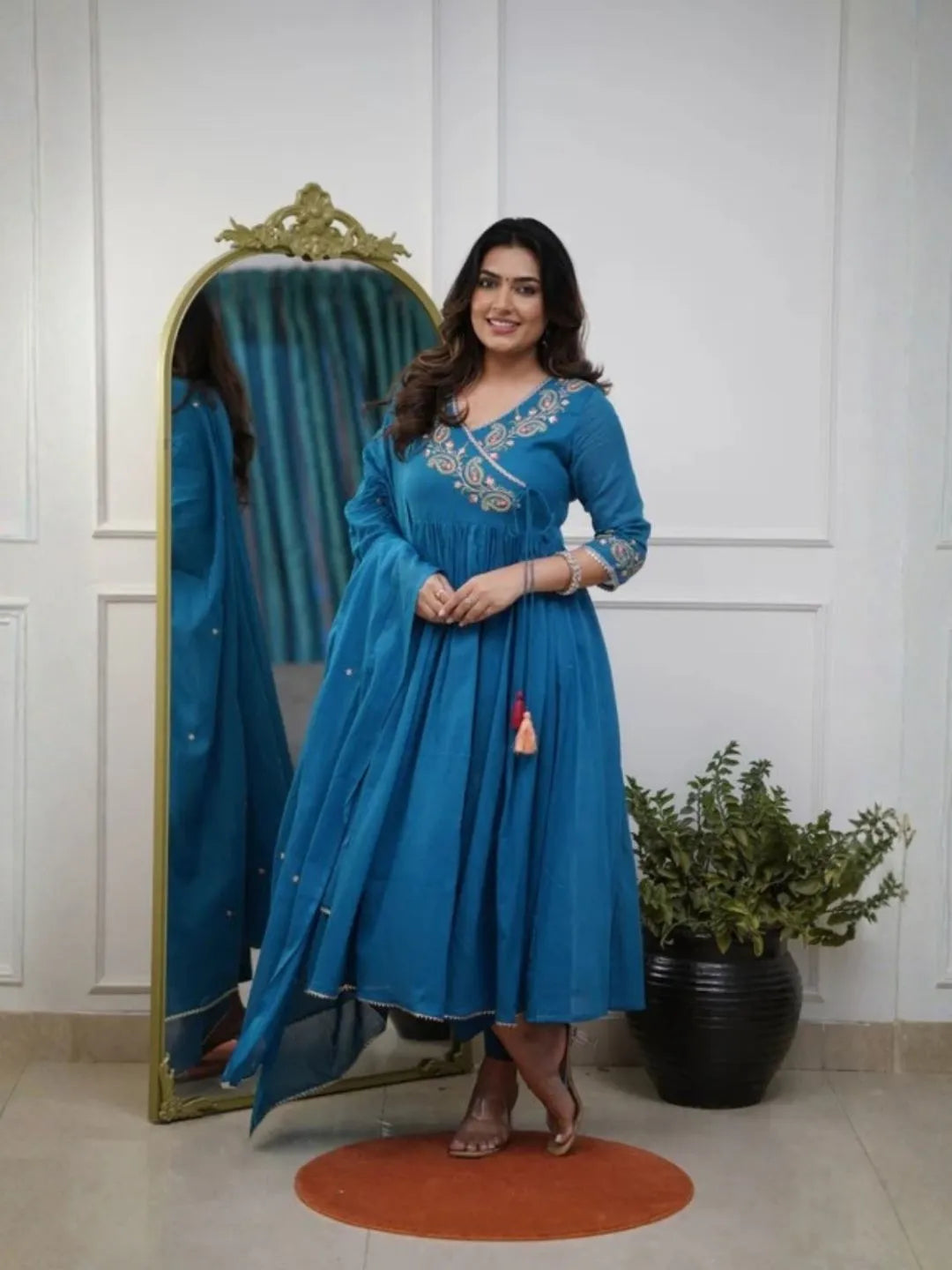 embroidered anarkali kurta set