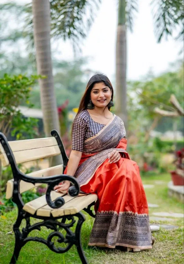 orange saree