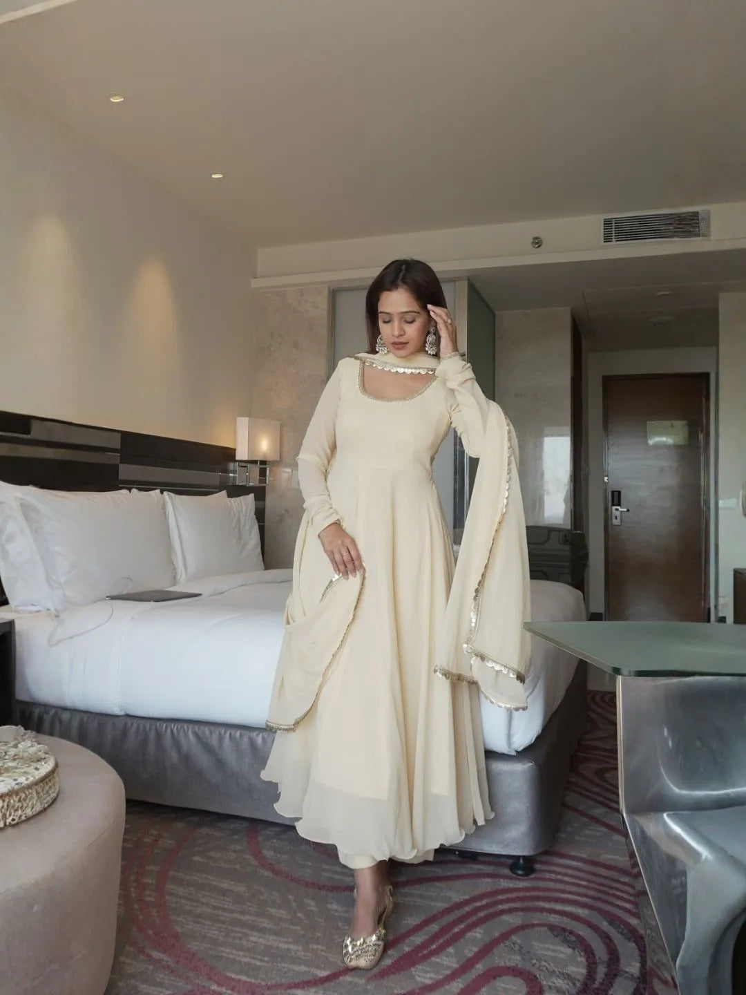 georgette anarkali kurta set