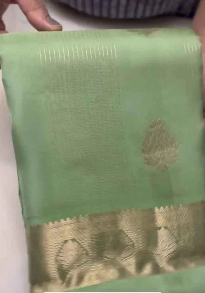 green silk saree