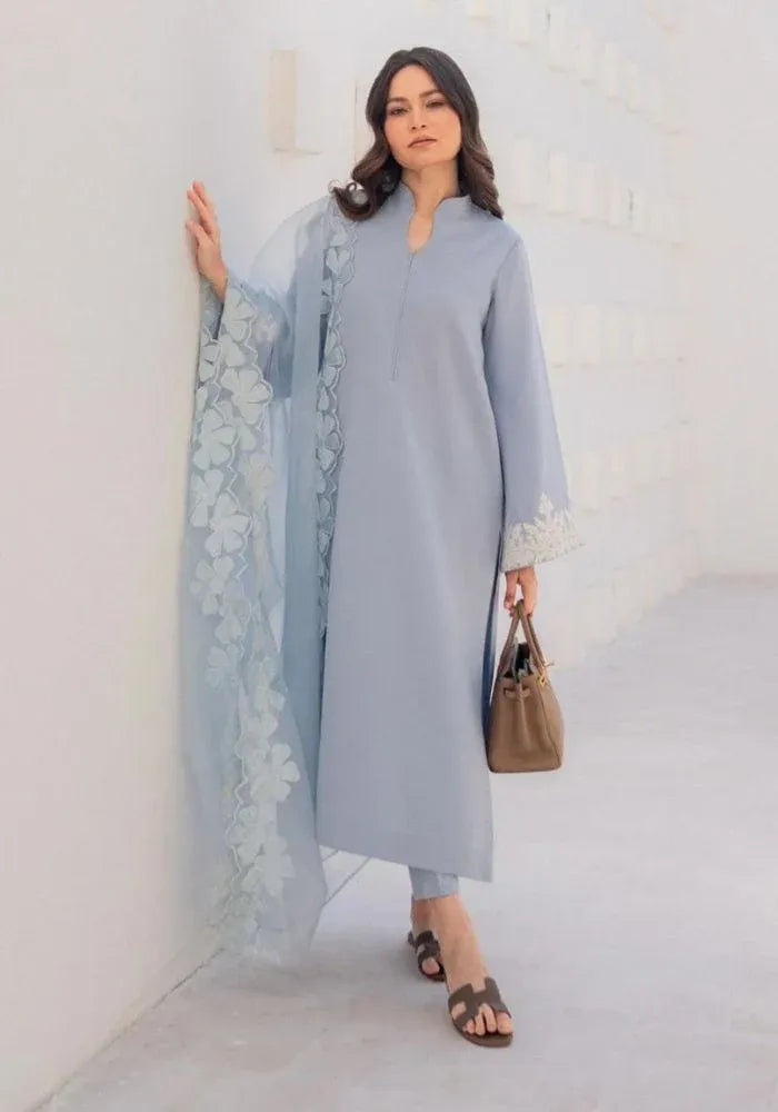 grey silk kurta set