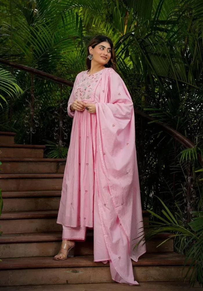 hot pink anarkali kurta set