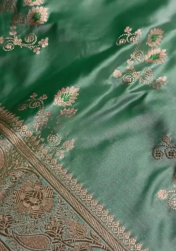 kanjivaram green silk saree