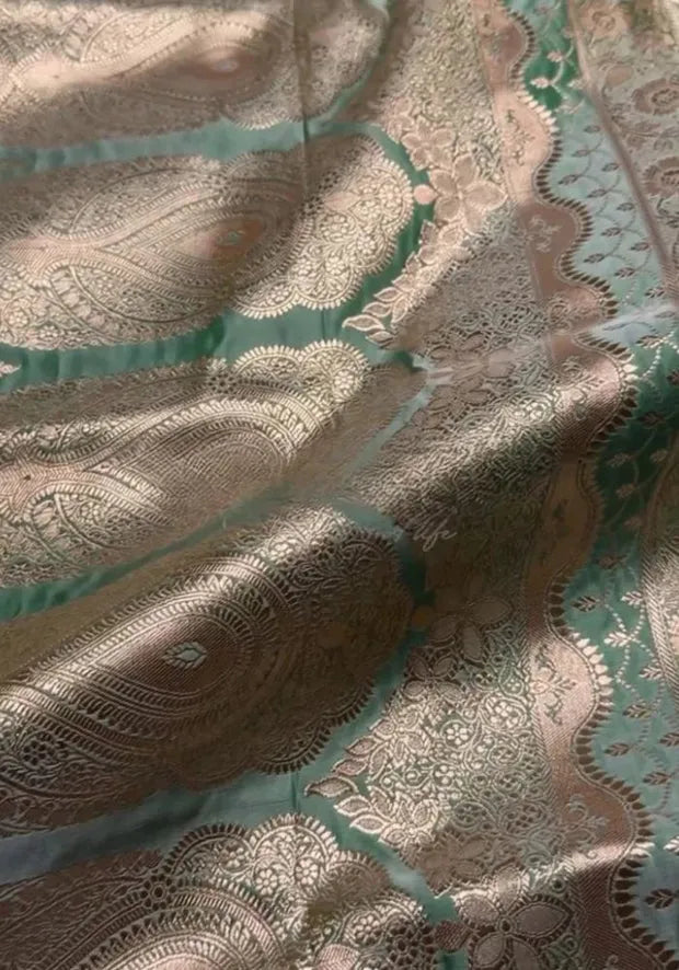 kanjivaram silk green saree