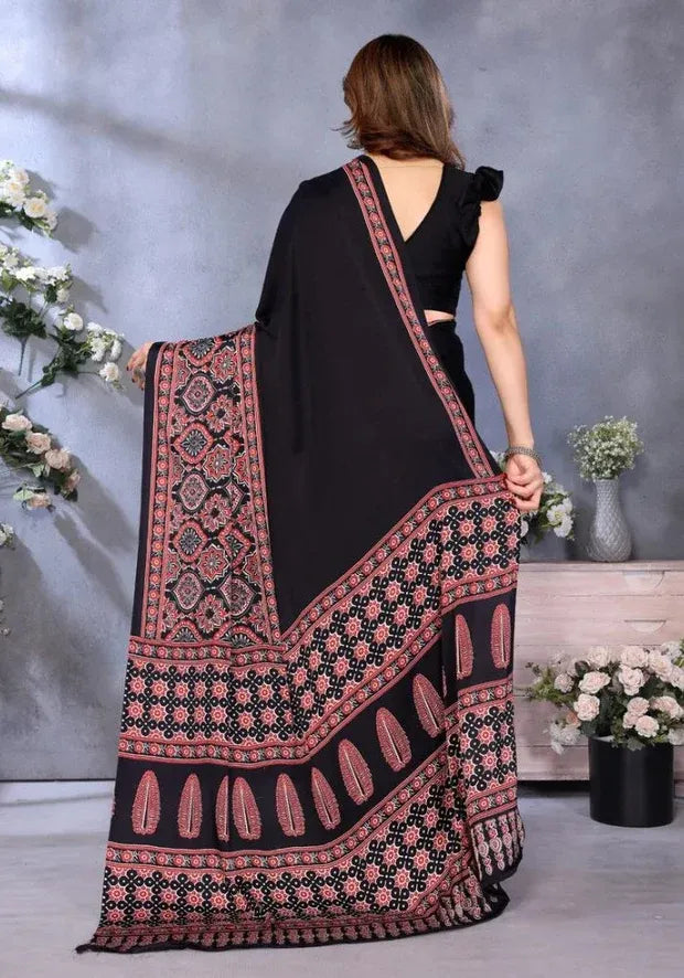 kesudi black designer saree