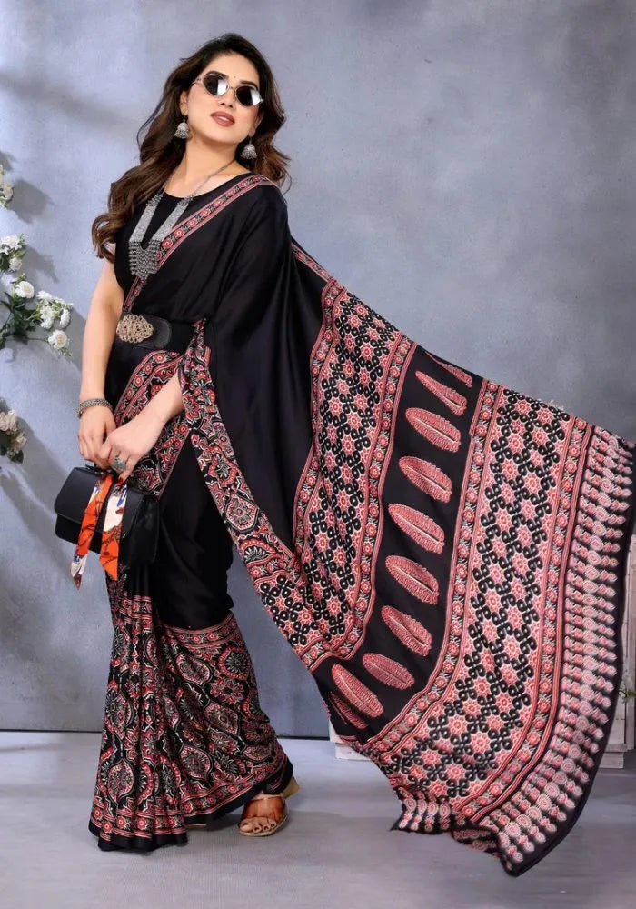 kesudi black print saree