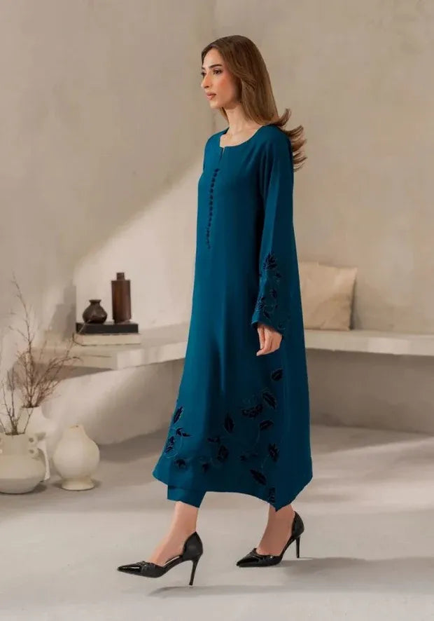 kesudi blue silk kurta set