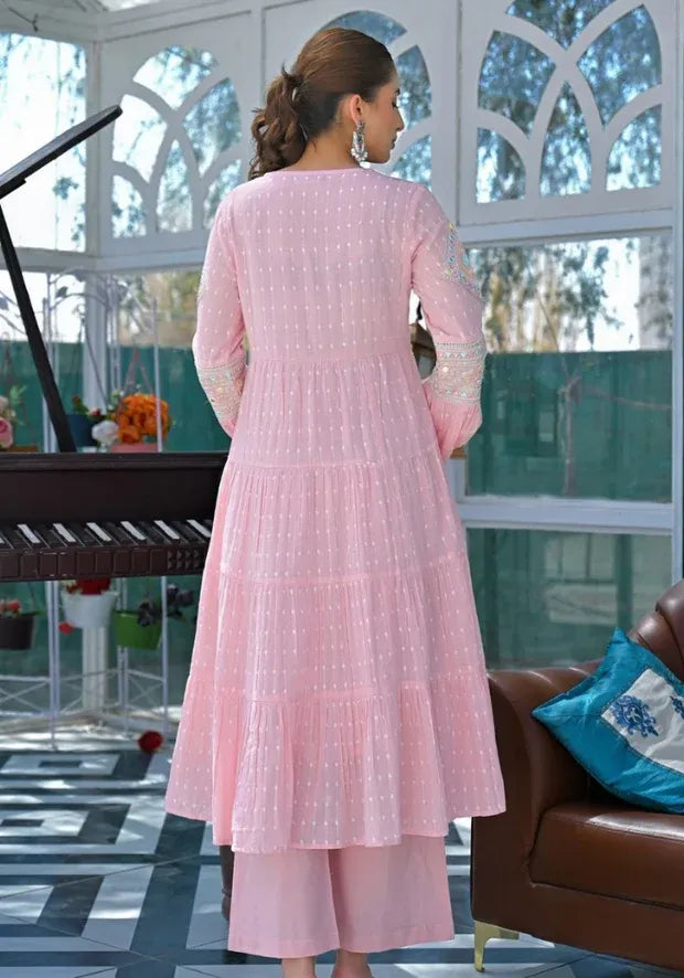kesudi cotton pink kurta set