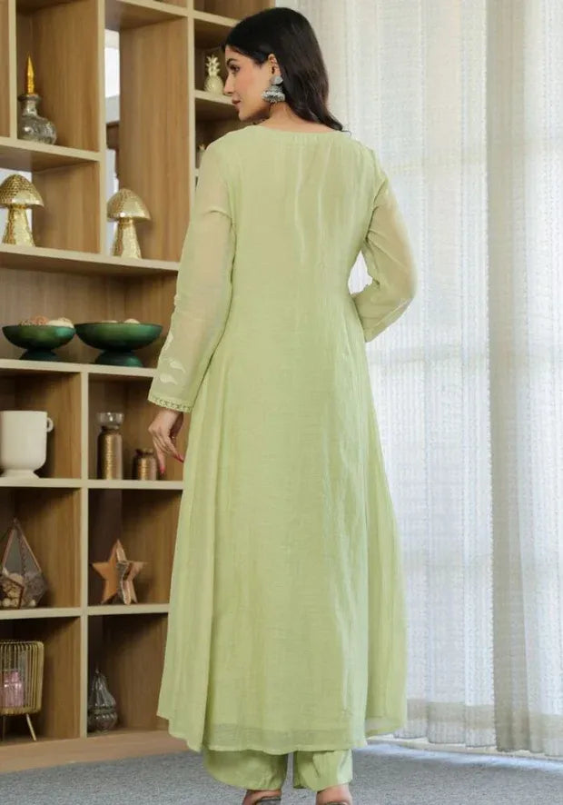 kesudi cotton pista kurta set